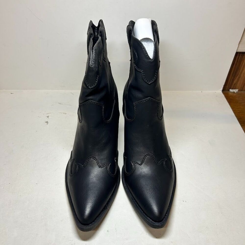 Sun Stone Womens 9.5 M Black Brenna Faux Leather Western Cowboy Boots NIB GU7 - Picture 3 of 6